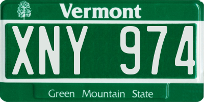 VT license plate XNY974