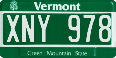 VT license plate XNY978