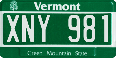 VT license plate XNY981