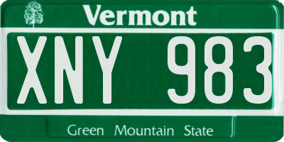 VT license plate XNY983