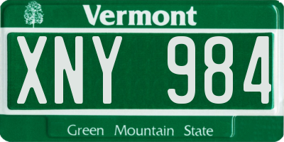 VT license plate XNY984