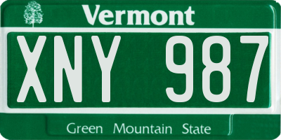 VT license plate XNY987
