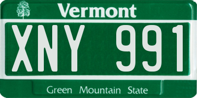 VT license plate XNY991