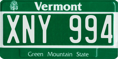 VT license plate XNY994