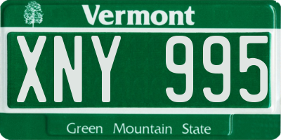 VT license plate XNY995