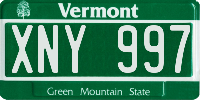 VT license plate XNY997