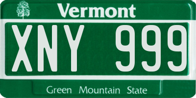 VT license plate XNY999