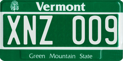 VT license plate XNZ009