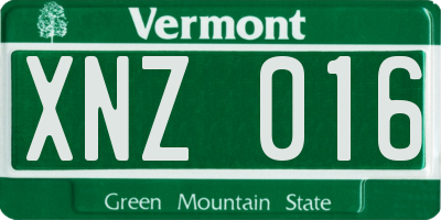 VT license plate XNZ016