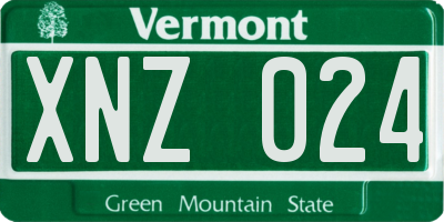 VT license plate XNZ024