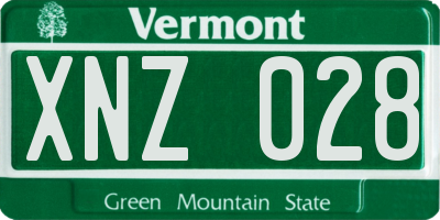 VT license plate XNZ028