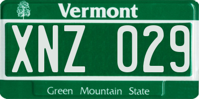 VT license plate XNZ029