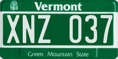 VT license plate XNZ037