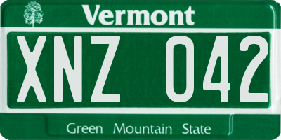 VT license plate XNZ042