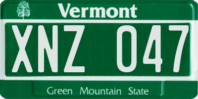 VT license plate XNZ047