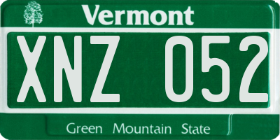 VT license plate XNZ052