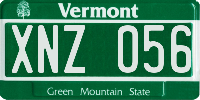 VT license plate XNZ056