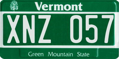 VT license plate XNZ057