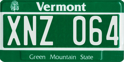 VT license plate XNZ064