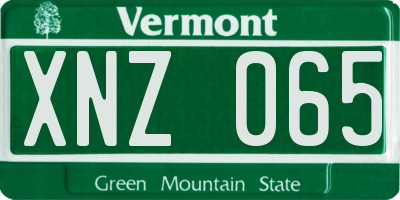 VT license plate XNZ065
