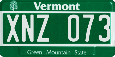 VT license plate XNZ073