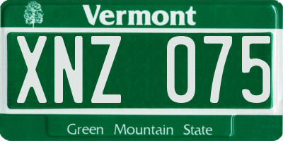 VT license plate XNZ075