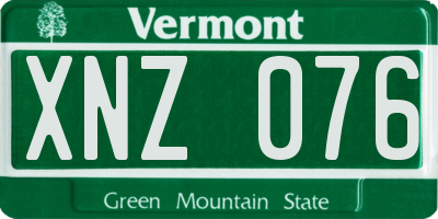 VT license plate XNZ076