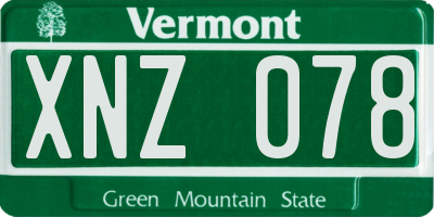 VT license plate XNZ078