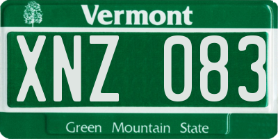 VT license plate XNZ083