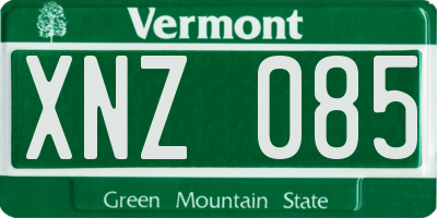 VT license plate XNZ085