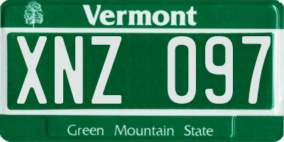 VT license plate XNZ097