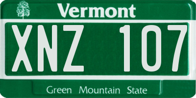 VT license plate XNZ107