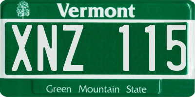 VT license plate XNZ115