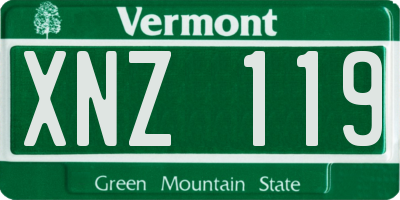VT license plate XNZ119
