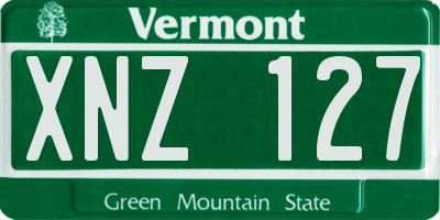 VT license plate XNZ127