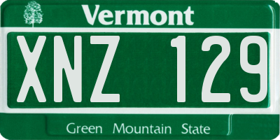 VT license plate XNZ129