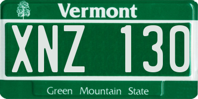 VT license plate XNZ130