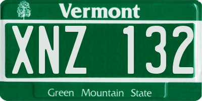 VT license plate XNZ132
