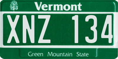 VT license plate XNZ134