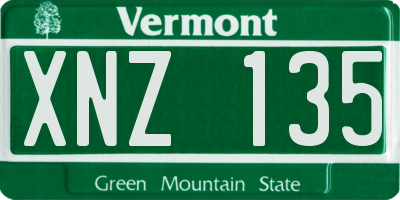 VT license plate XNZ135