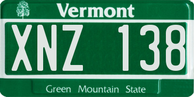 VT license plate XNZ138