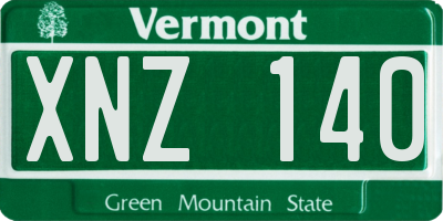 VT license plate XNZ140