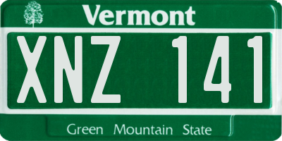VT license plate XNZ141