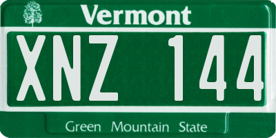 VT license plate XNZ144