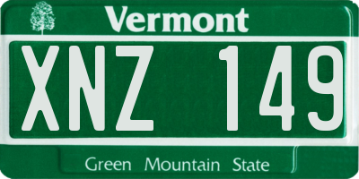 VT license plate XNZ149