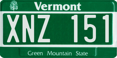VT license plate XNZ151