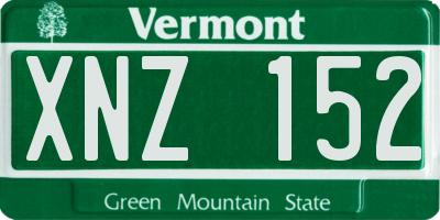 VT license plate XNZ152