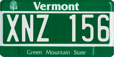 VT license plate XNZ156