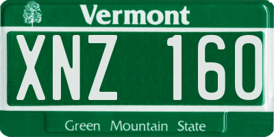 VT license plate XNZ160