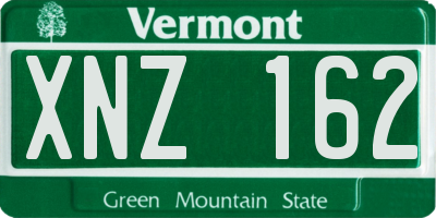 VT license plate XNZ162
